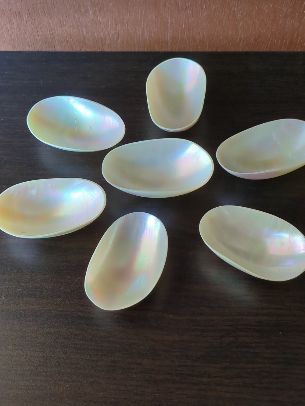 Vintage Mother Of Pearl Hand Carved Caviar Dishes